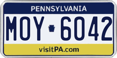 PA license plate MOY6042