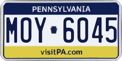 PA license plate MOY6045