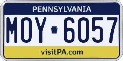 PA license plate MOY6057