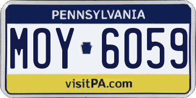 PA license plate MOY6059