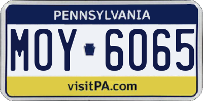 PA license plate MOY6065