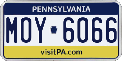 PA license plate MOY6066