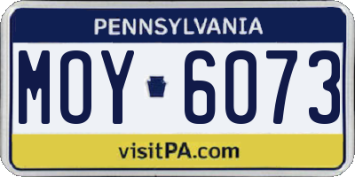 PA license plate MOY6073