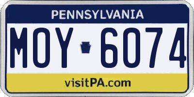 PA license plate MOY6074