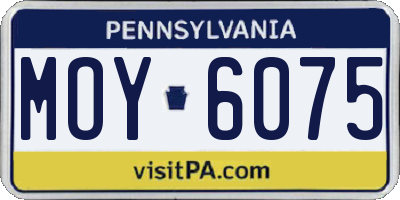 PA license plate MOY6075