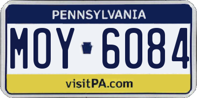 PA license plate MOY6084