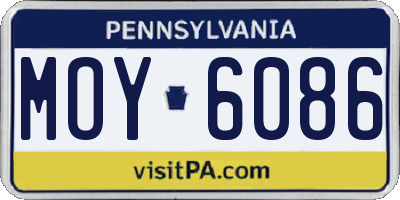 PA license plate MOY6086