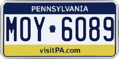PA license plate MOY6089