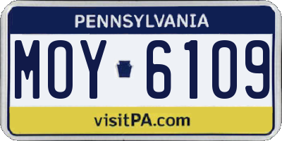 PA license plate MOY6109
