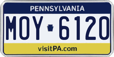PA license plate MOY6120