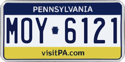 PA license plate MOY6121