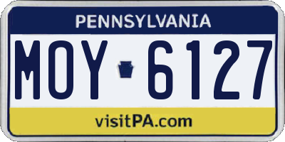 PA license plate MOY6127