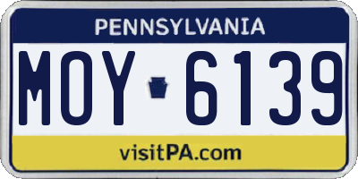 PA license plate MOY6139