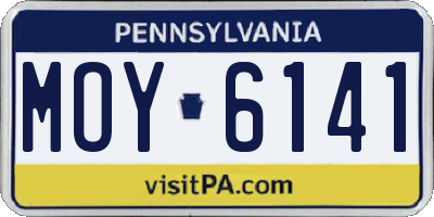 PA license plate MOY6141