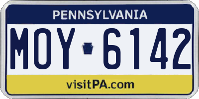 PA license plate MOY6142