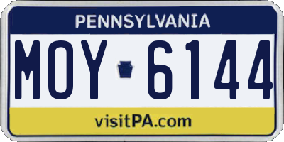 PA license plate MOY6144