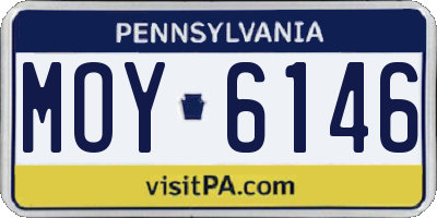 PA license plate MOY6146