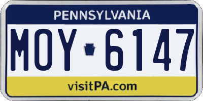 PA license plate MOY6147