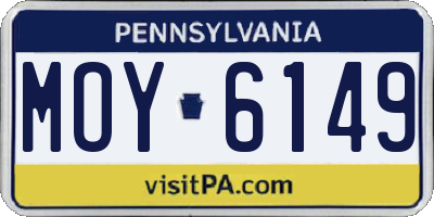 PA license plate MOY6149