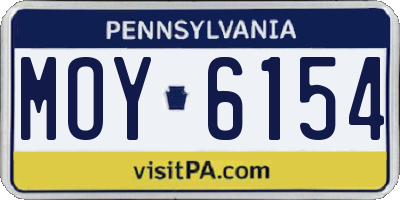 PA license plate MOY6154