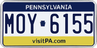 PA license plate MOY6155