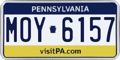 PA license plate MOY6157