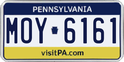 PA license plate MOY6161