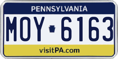 PA license plate MOY6163
