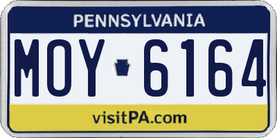 PA license plate MOY6164