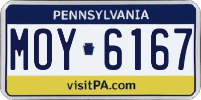 PA license plate MOY6167