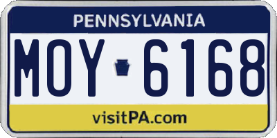 PA license plate MOY6168