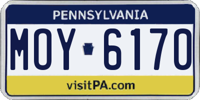 PA license plate MOY6170