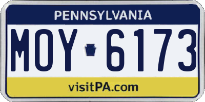 PA license plate MOY6173