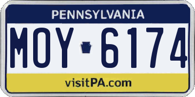 PA license plate MOY6174