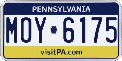 PA license plate MOY6175