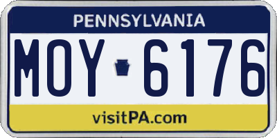 PA license plate MOY6176
