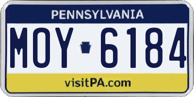 PA license plate MOY6184