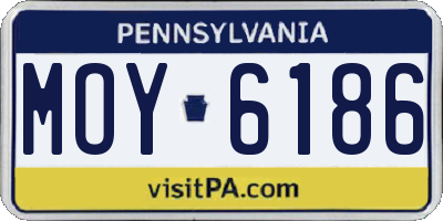 PA license plate MOY6186