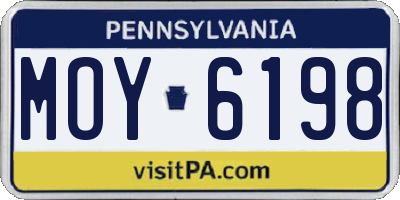 PA license plate MOY6198