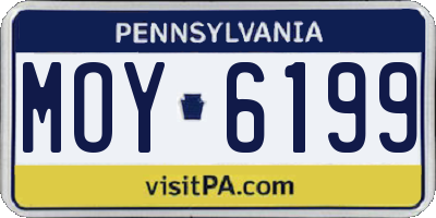 PA license plate MOY6199