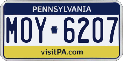 PA license plate MOY6207