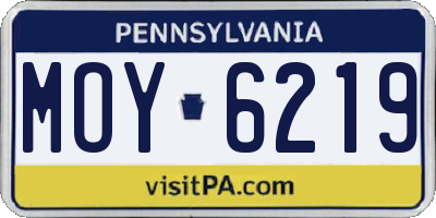 PA license plate MOY6219