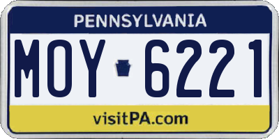 PA license plate MOY6221