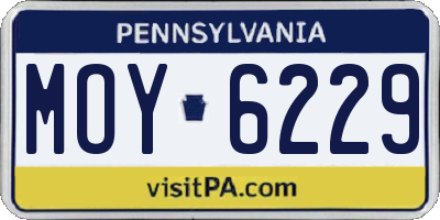 PA license plate MOY6229