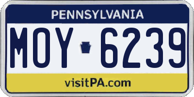 PA license plate MOY6239