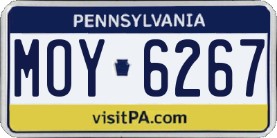 PA license plate MOY6267