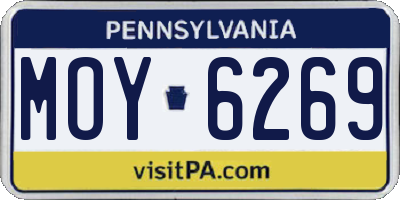 PA license plate MOY6269