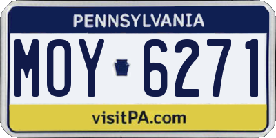 PA license plate MOY6271