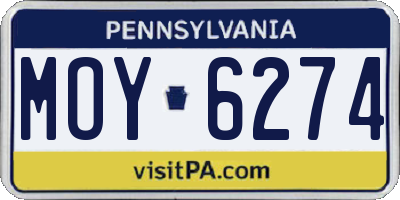 PA license plate MOY6274