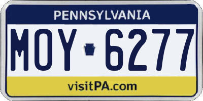 PA license plate MOY6277